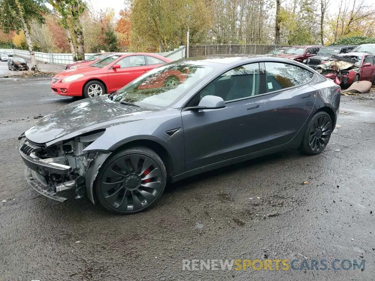 1 Photograph of a damaged car 5YJ3E1EC3PF671875 TESLA MODEL 3 2023
