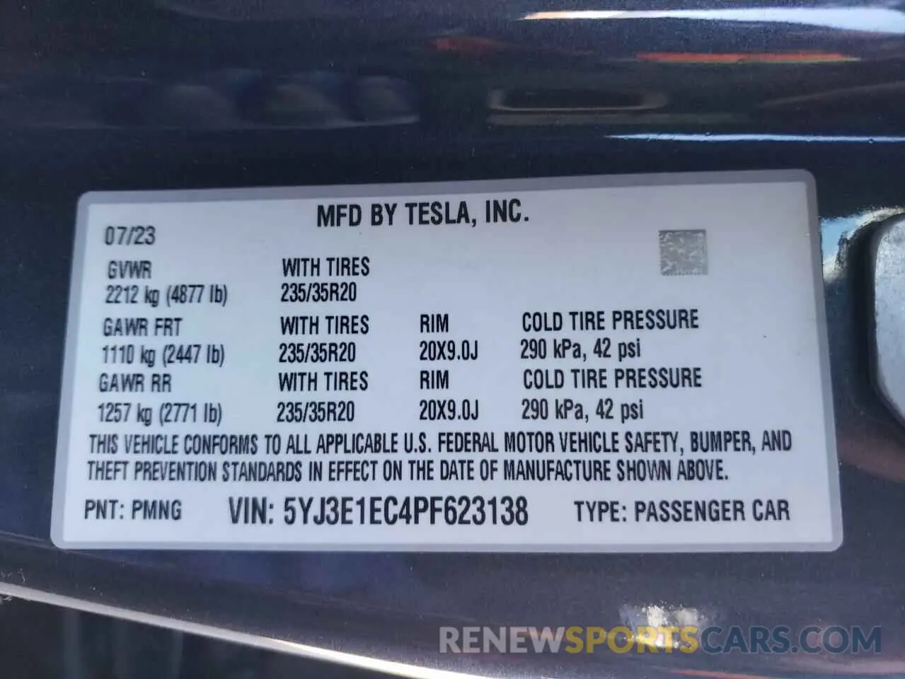 12 Photograph of a damaged car 5YJ3E1EC4PF623138 TESLA MODEL 3 2023