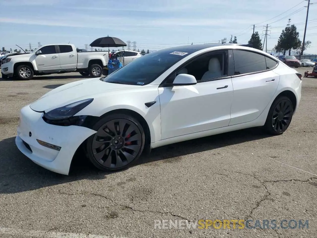1 Photograph of a damaged car 5YJ3E1EC4PF649772 TESLA MODEL 3 2023