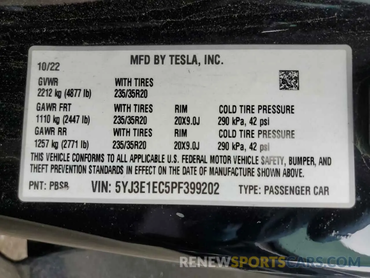 12 Photograph of a damaged car 5YJ3E1EC5PF399202 TESLA MODEL 3 2023