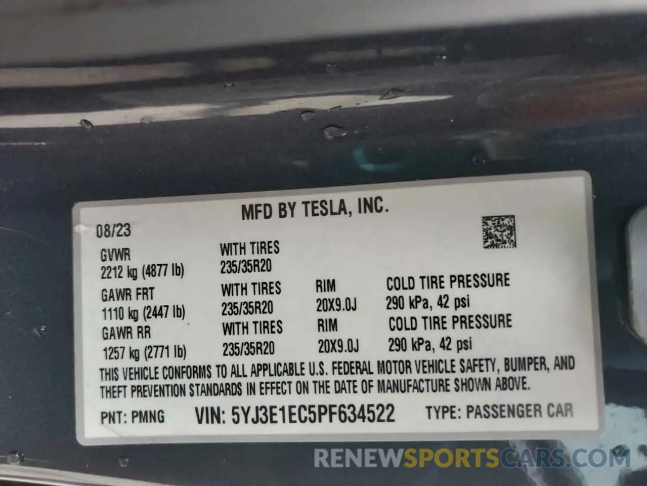 13 Photograph of a damaged car 5YJ3E1EC5PF634522 TESLA MODEL 3 2023