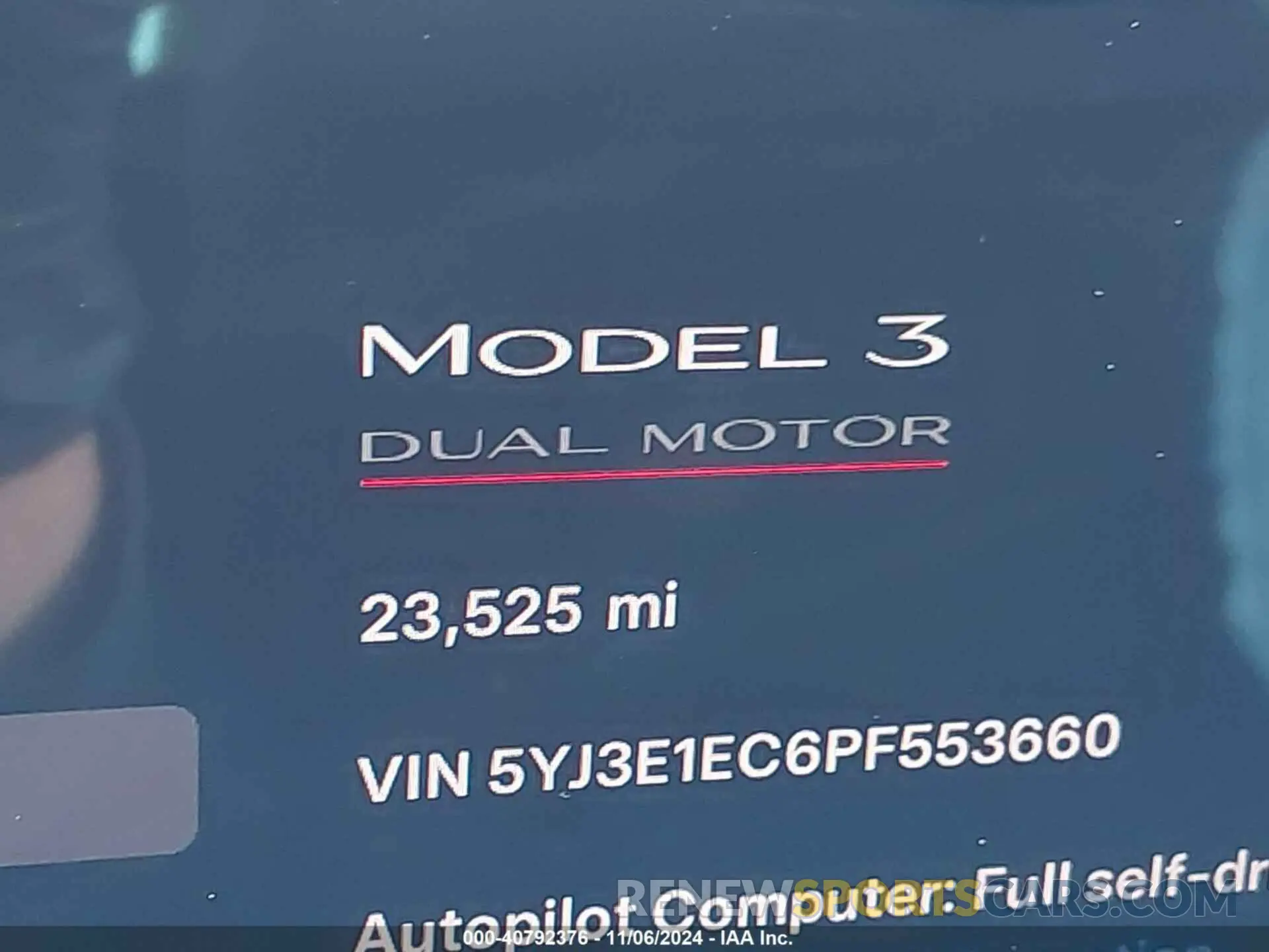 15 Photograph of a damaged car 5YJ3E1EC6PF553660 TESLA MODEL 3 2023