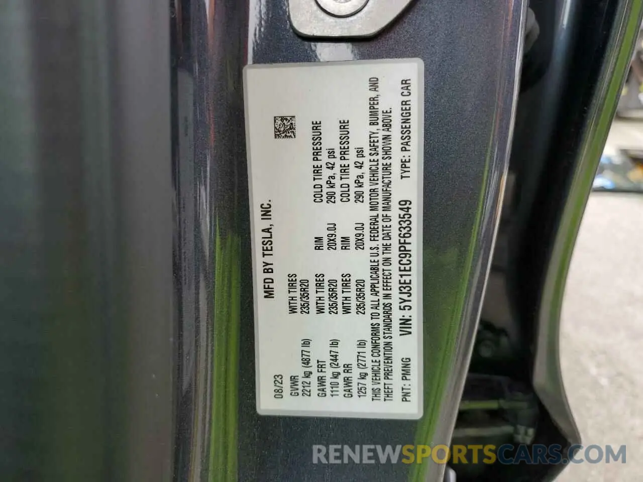 13 Photograph of a damaged car 5YJ3E1EC9PF633549 TESLA MODEL 3 2023