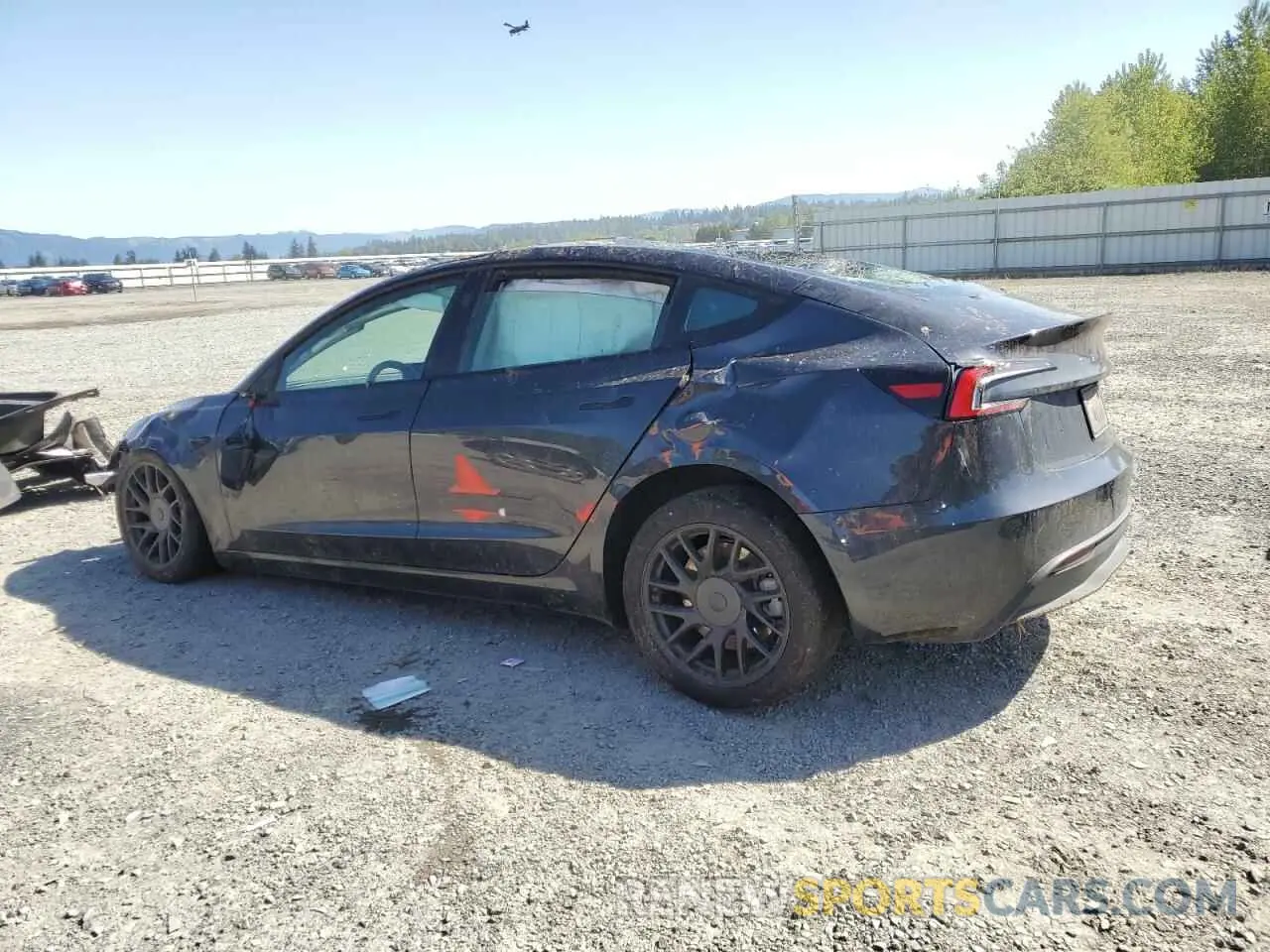 2 Photograph of a damaged car 5YJ3E1EA0RF724968 TESLA MODEL 3 2024