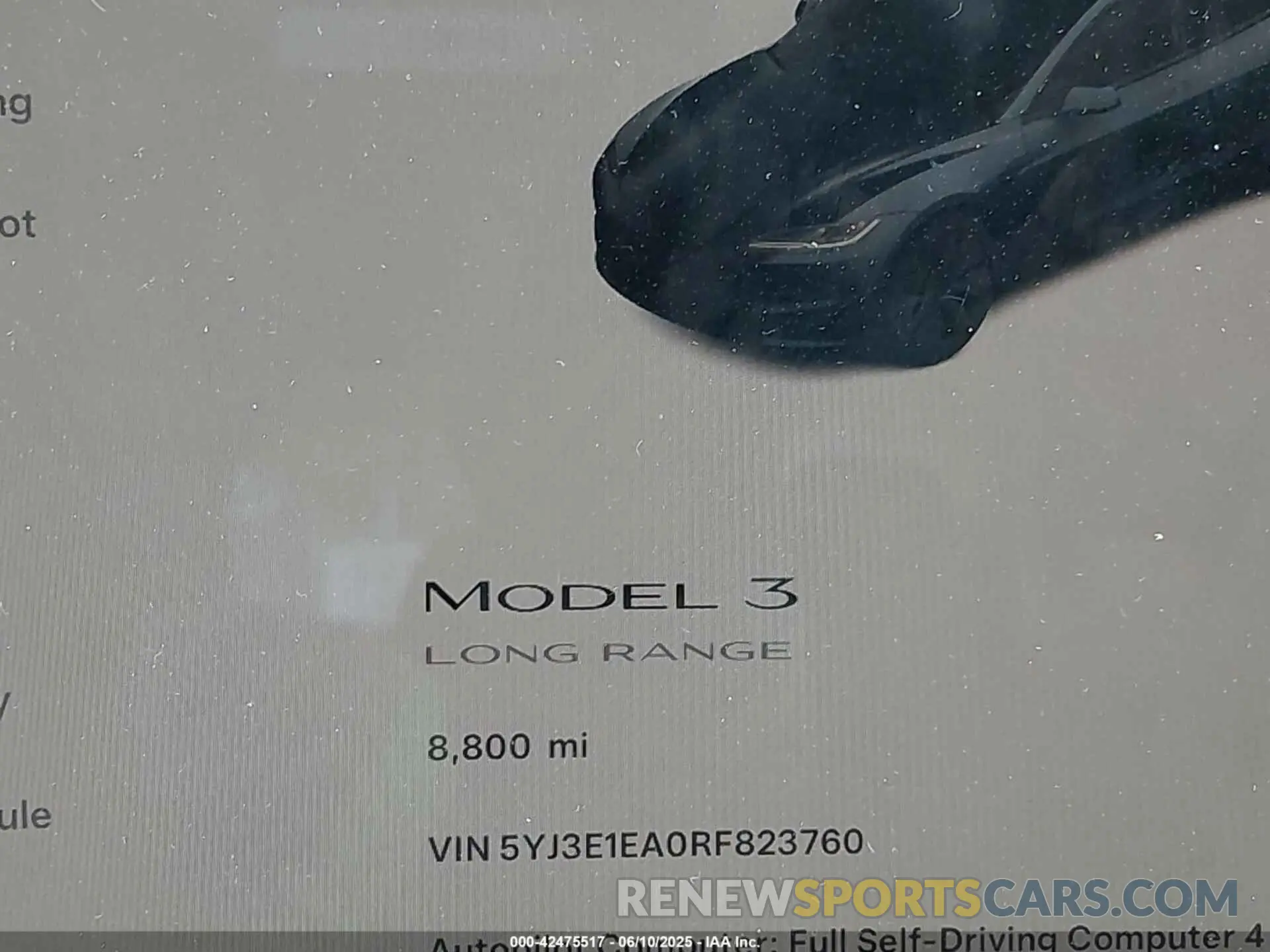 15 Photograph of a damaged car 5YJ3E1EA0RF823760 TESLA MODEL 3 2024