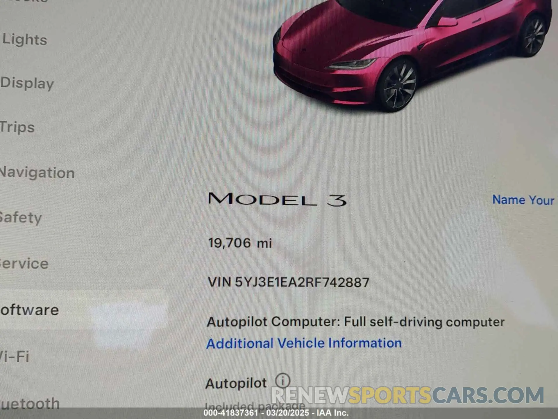 15 Photograph of a damaged car 5YJ3E1EA2RF742887 TESLA MODEL 3 2024