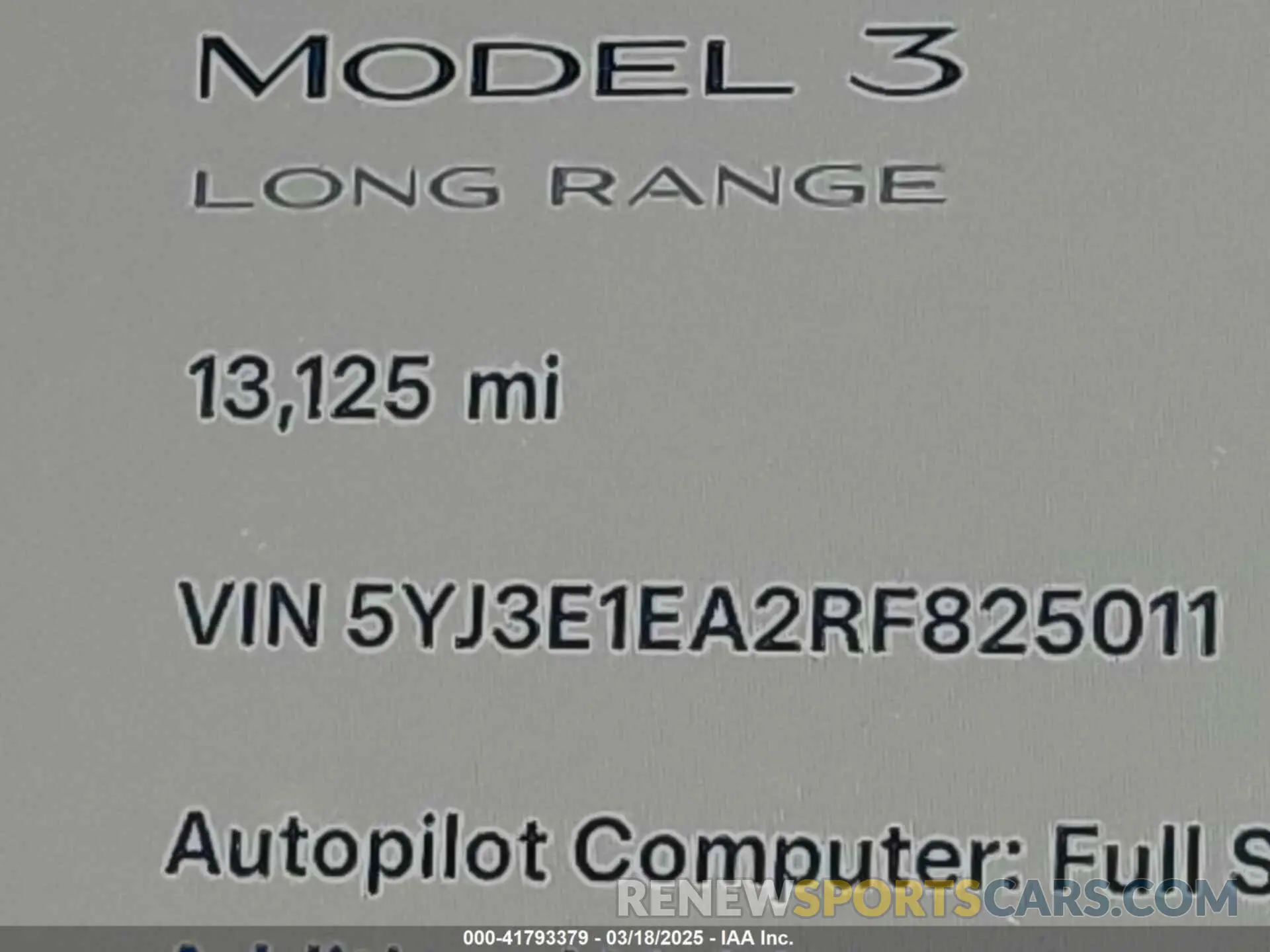 9 Photograph of a damaged car 5YJ3E1EA2RF825011 TESLA MODEL 3 2024