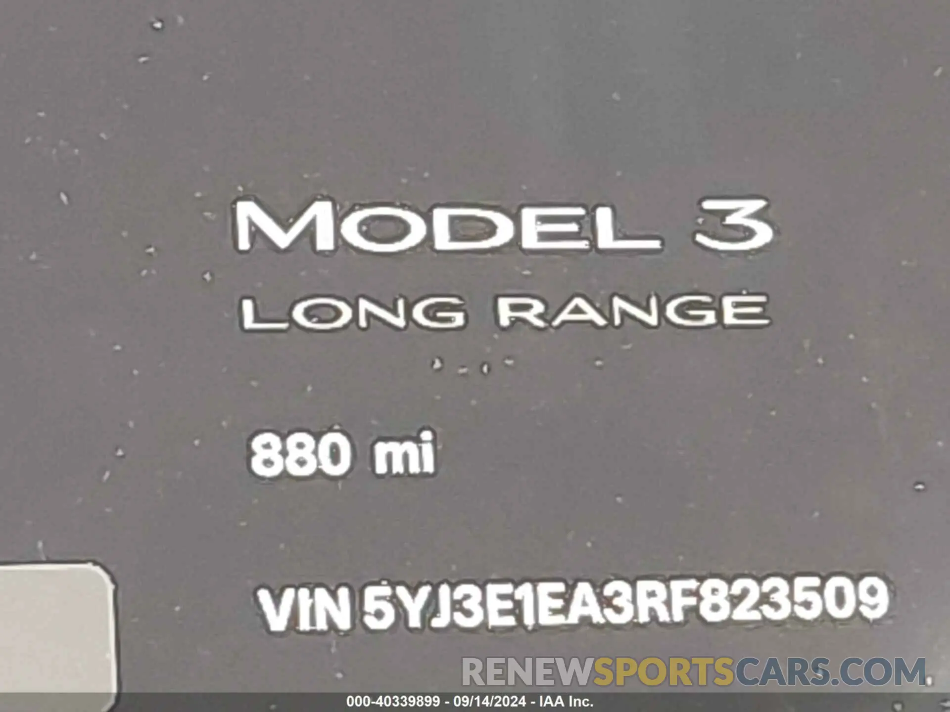 14 Photograph of a damaged car 5YJ3E1EA3RF823509 TESLA MODEL 3 2024