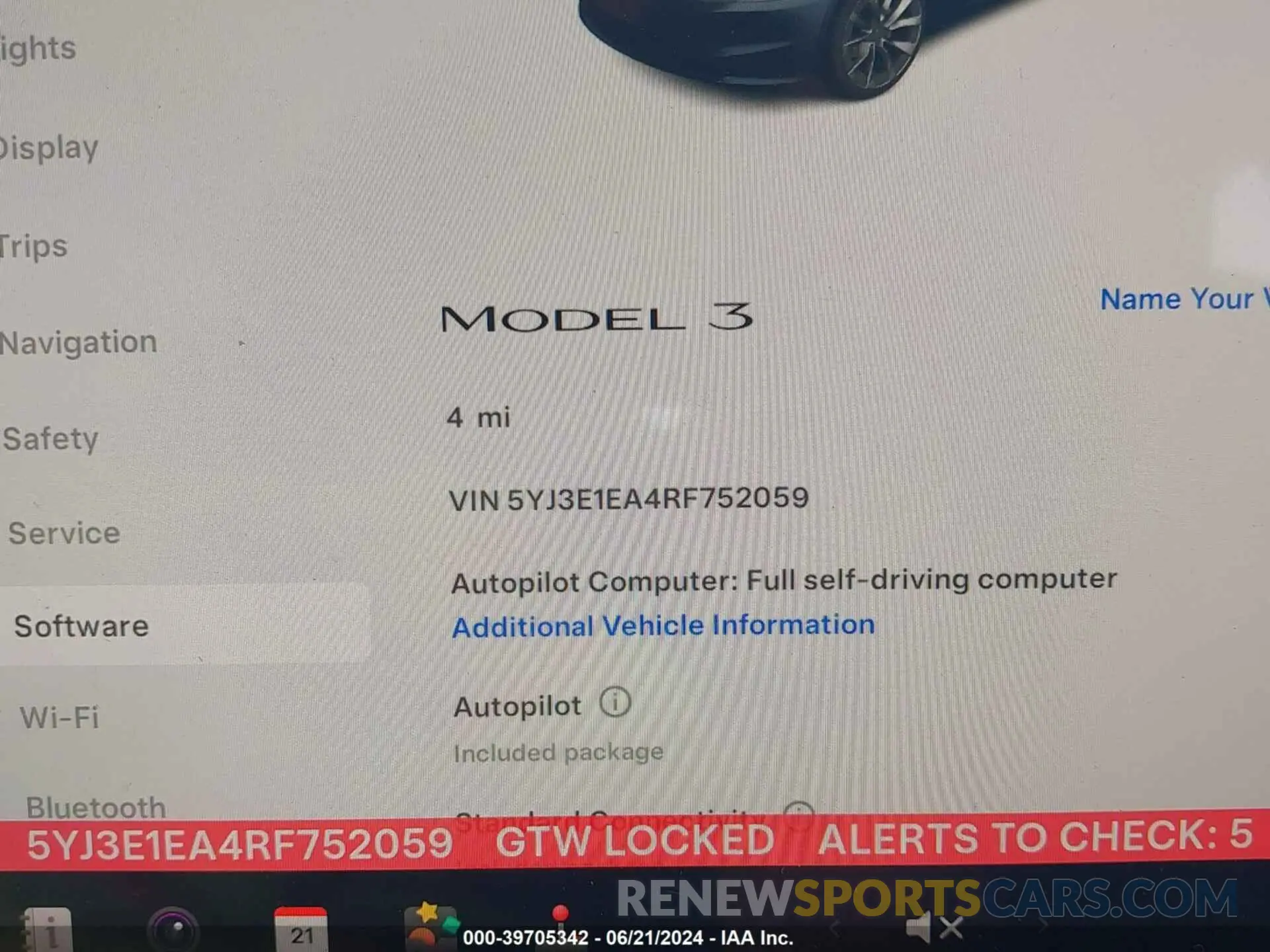 11 Photograph of a damaged car 5YJ3E1EA4RF752059 TESLA MODEL 3 2024