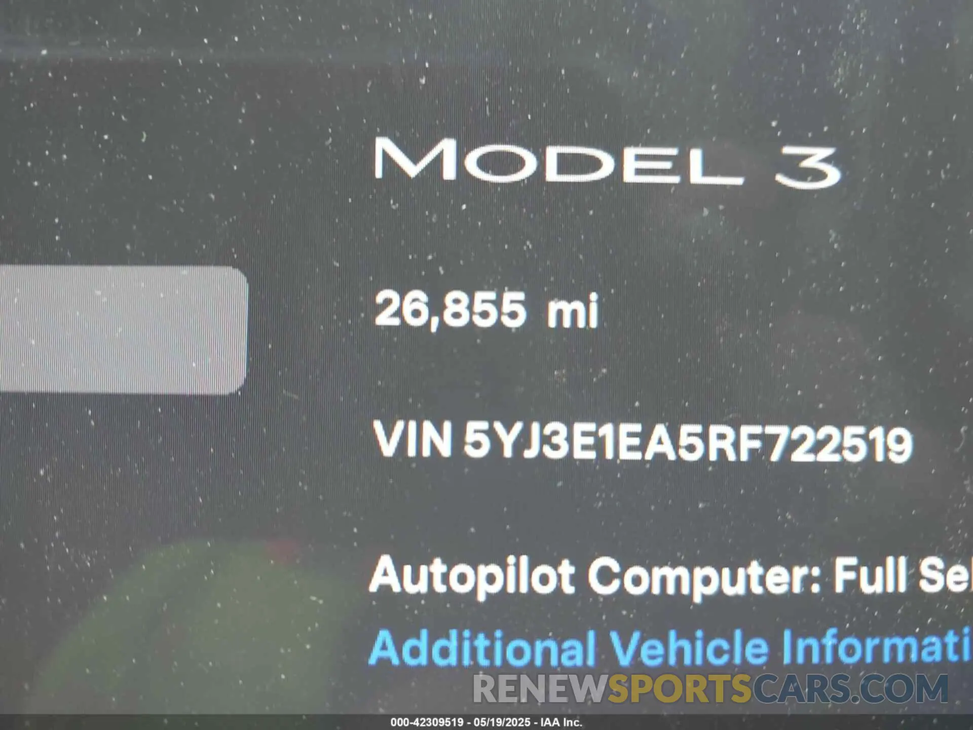 16 Photograph of a damaged car 5YJ3E1EA5RF722519 TESLA MODEL 3 2024