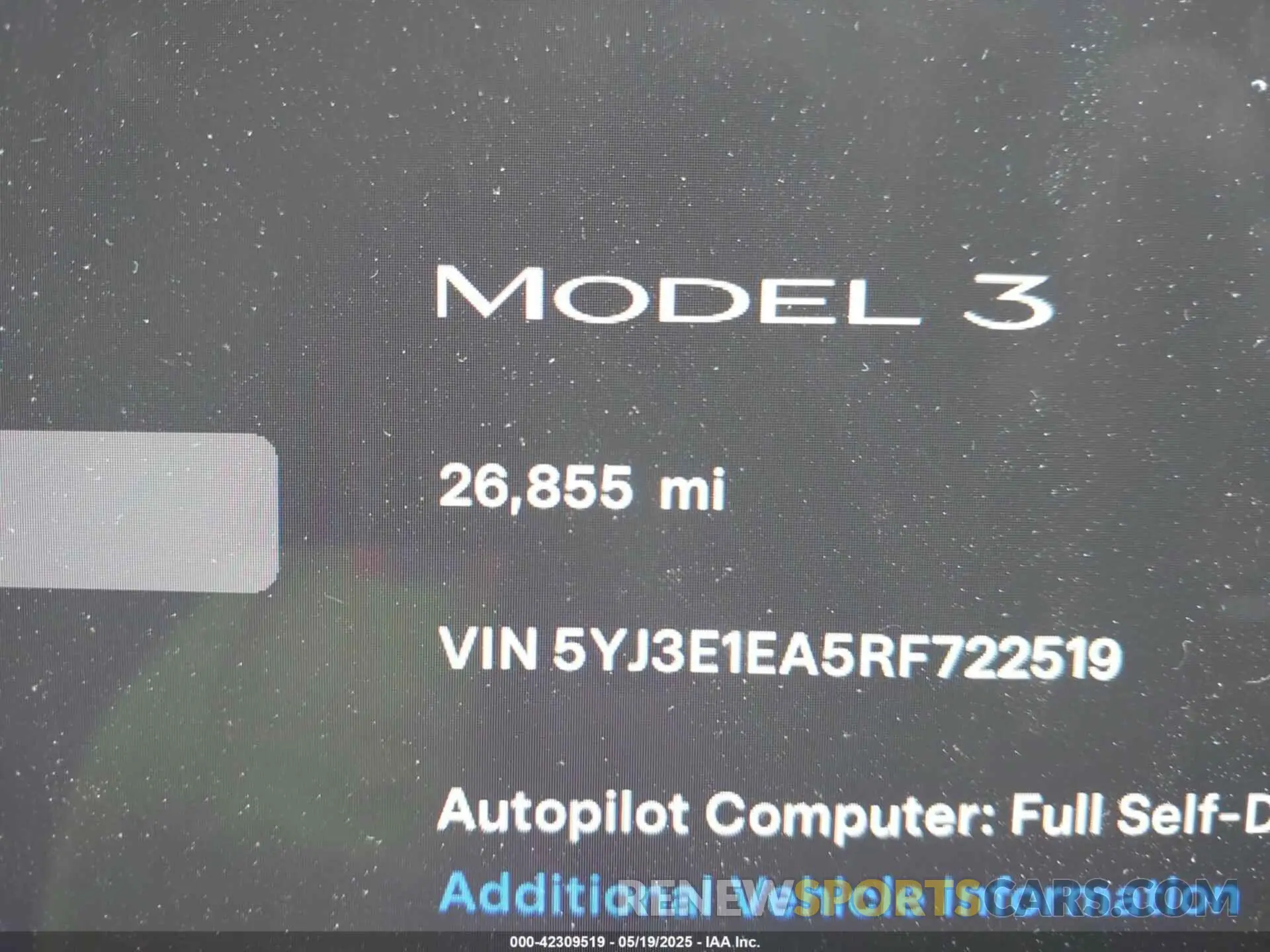 7 Photograph of a damaged car 5YJ3E1EA5RF722519 TESLA MODEL 3 2024