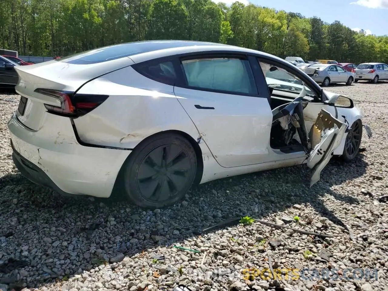 3 Photograph of a damaged car 5YJ3E1EA6RF734033 TESLA MODEL 3 2024
