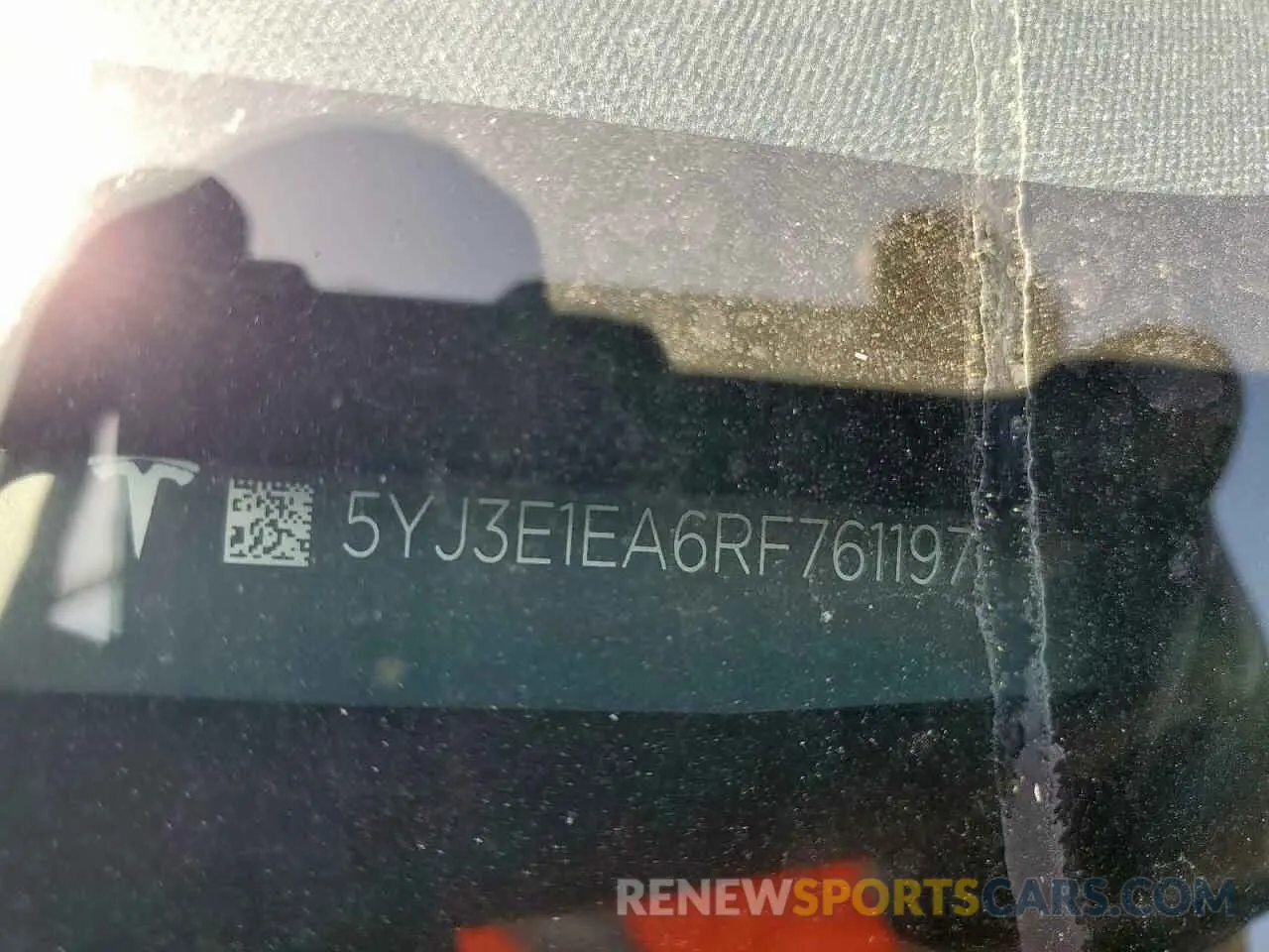 12 Photograph of a damaged car 5YJ3E1EA6RF761197 TESLA MODEL 3 2024