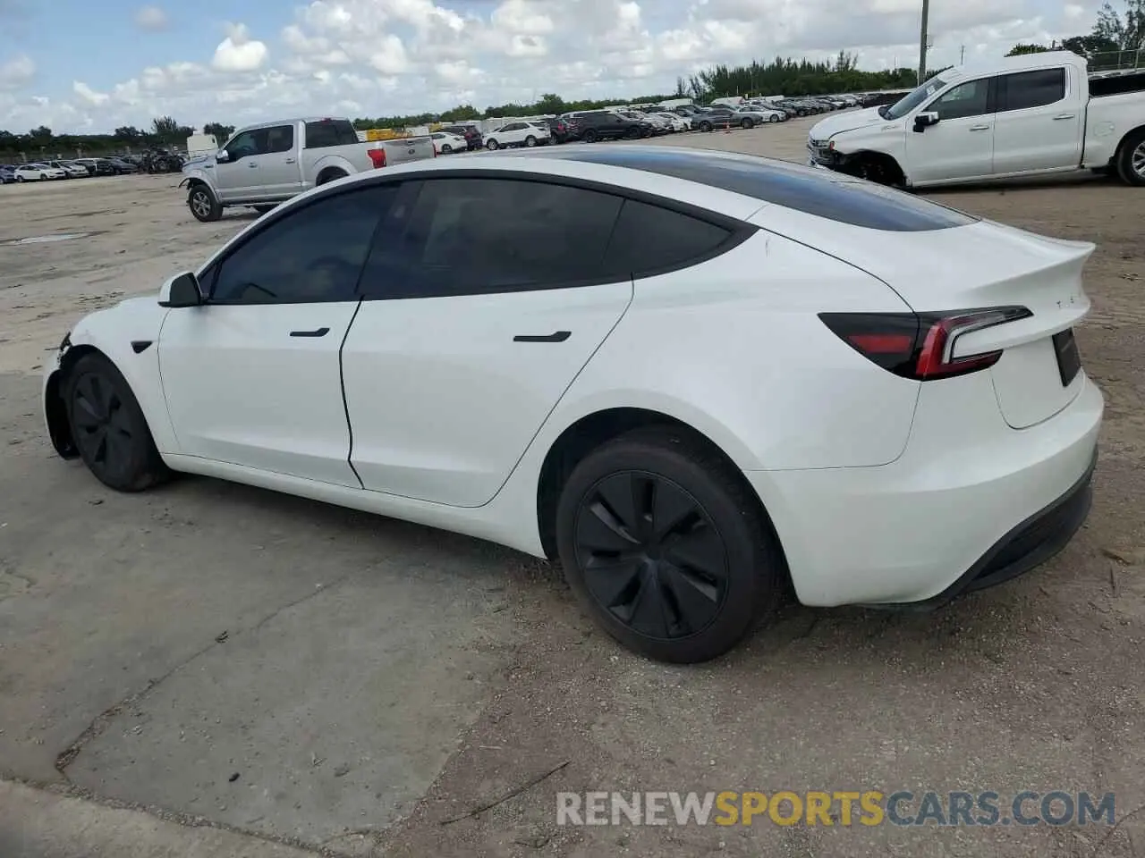 2 Photograph of a damaged car 5YJ3E1EA7RF733070 TESLA MODEL 3 2024