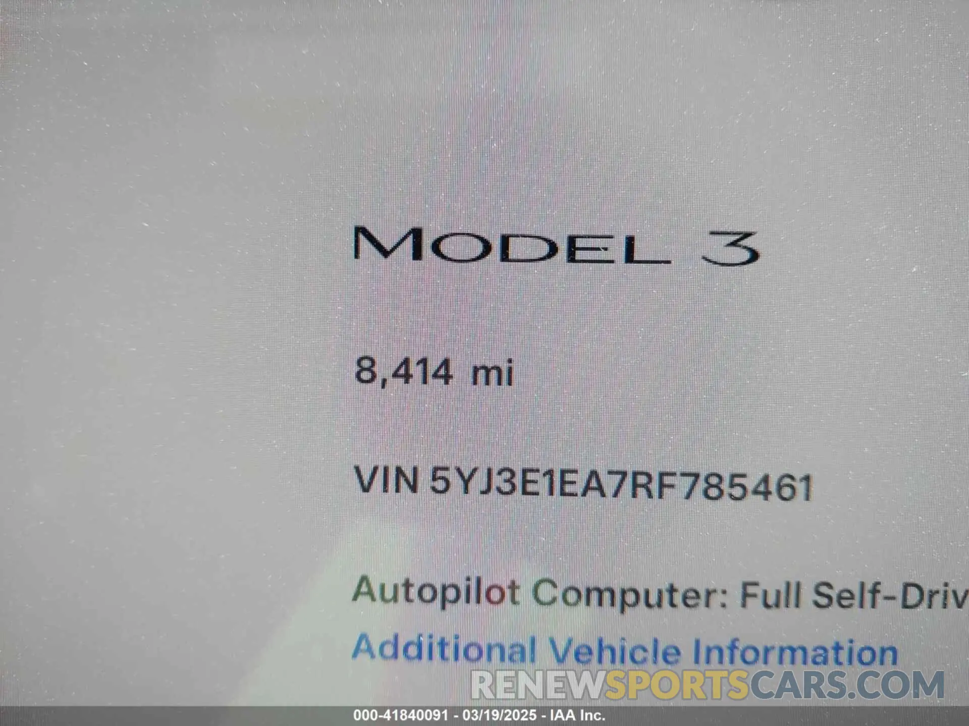 15 Photograph of a damaged car 5YJ3E1EA7RF785461 TESLA MODEL 3 2024