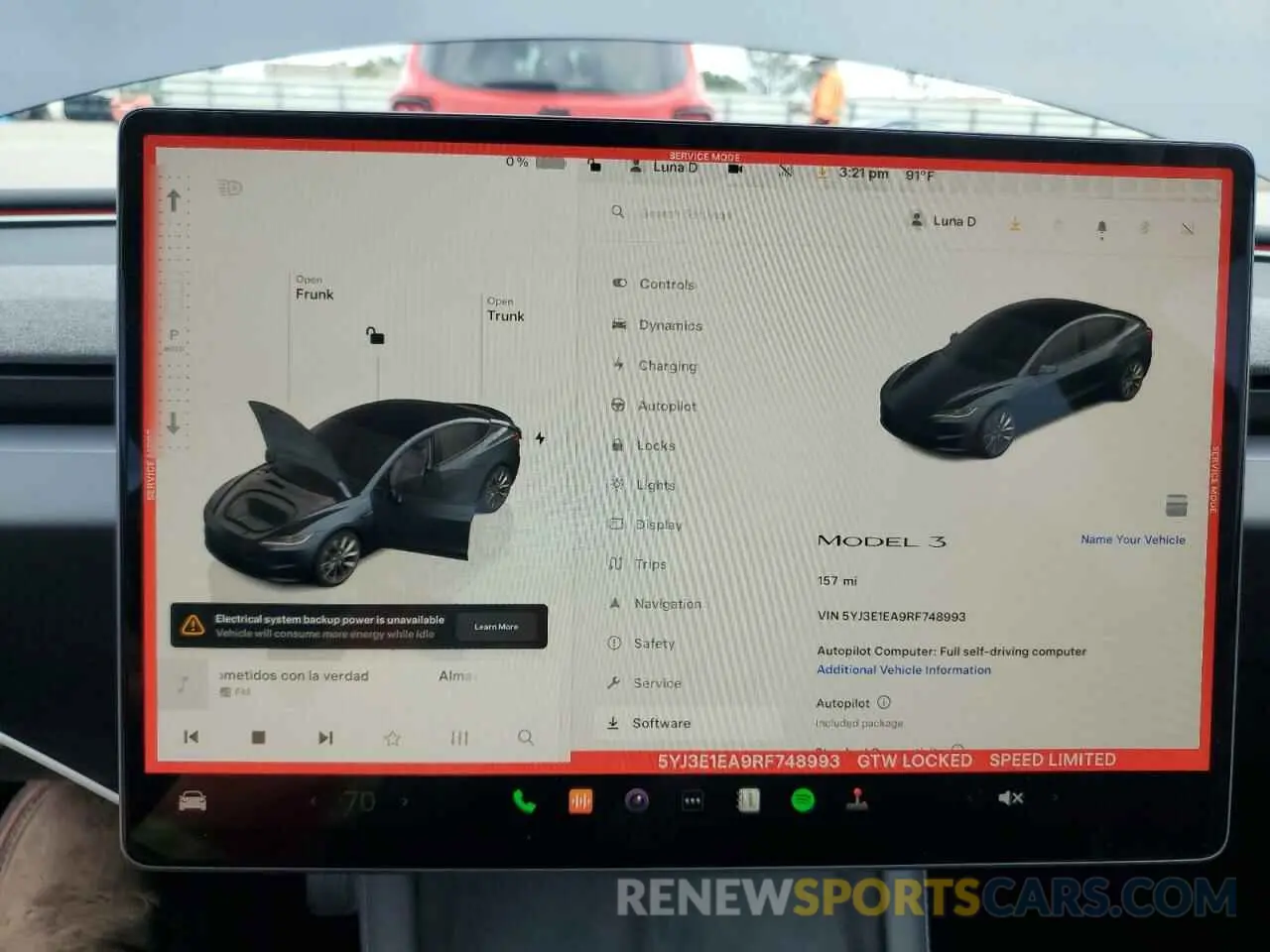 9 Photograph of a damaged car 5YJ3E1EA9RF748993 TESLA MODEL 3 2024