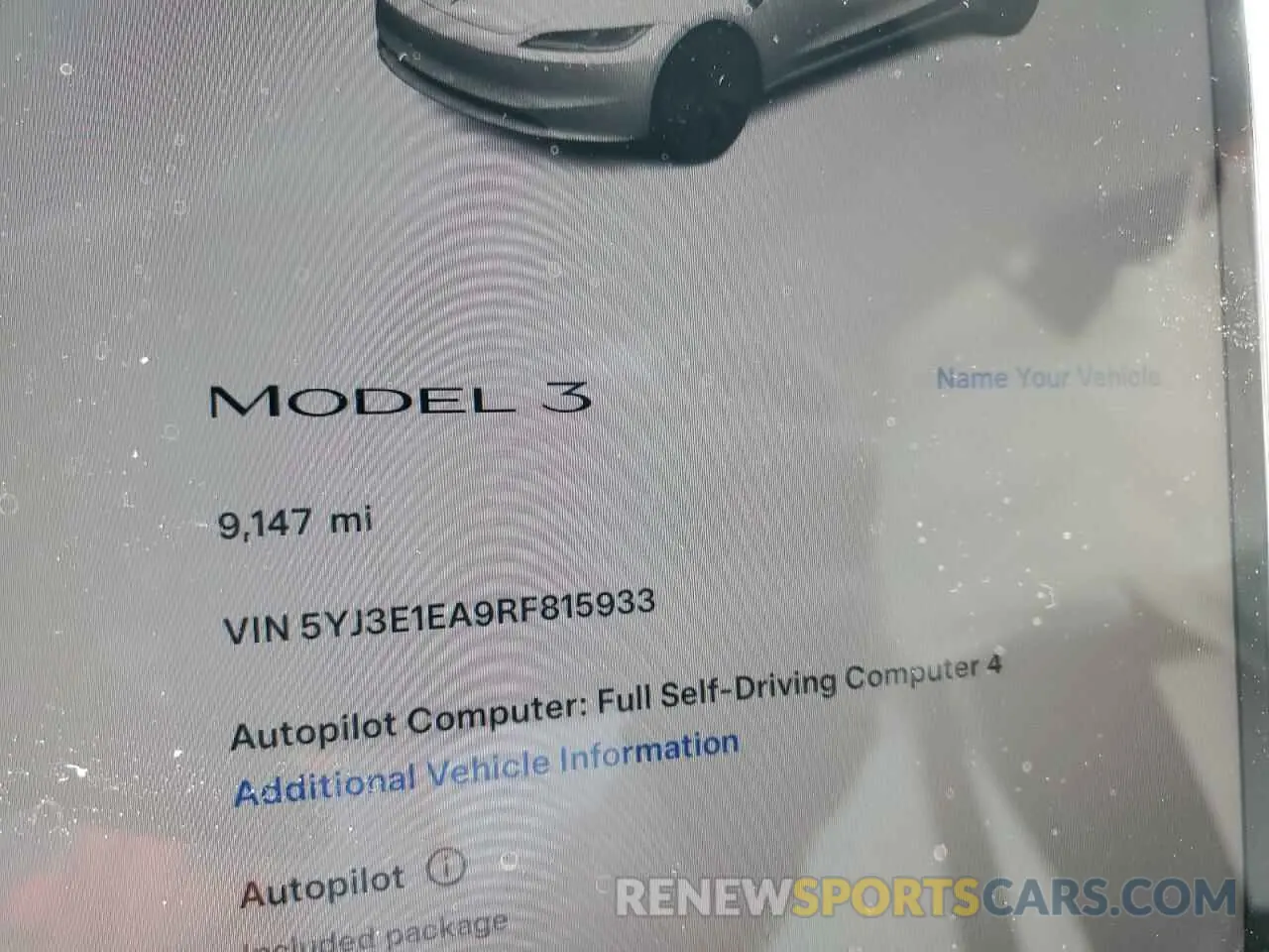 9 Photograph of a damaged car 5YJ3E1EA9RF815933 TESLA MODEL 3 2024
