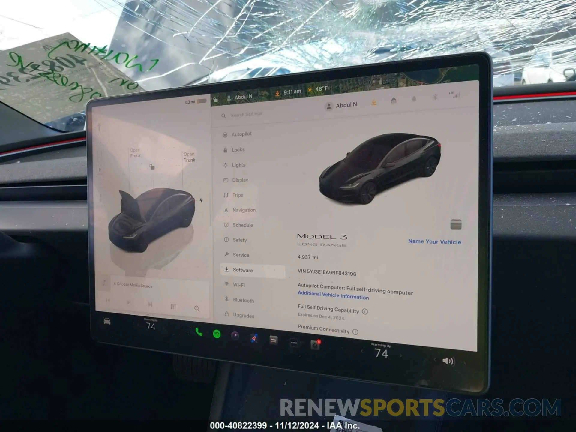 18 Photograph of a damaged car 5YJ3E1EA9RF843196 TESLA MODEL 3 2024