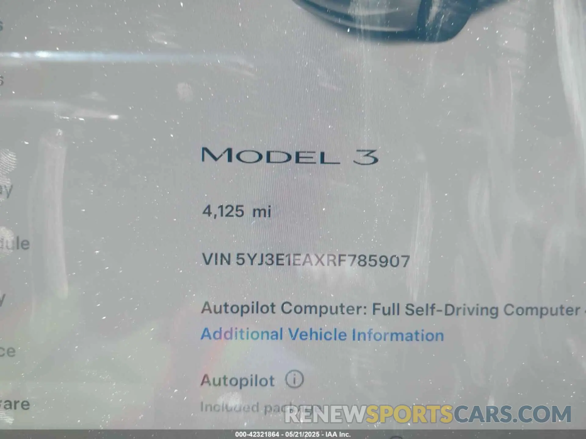 16 Photograph of a damaged car 5YJ3E1EAXRF785907 TESLA MODEL 3 2024