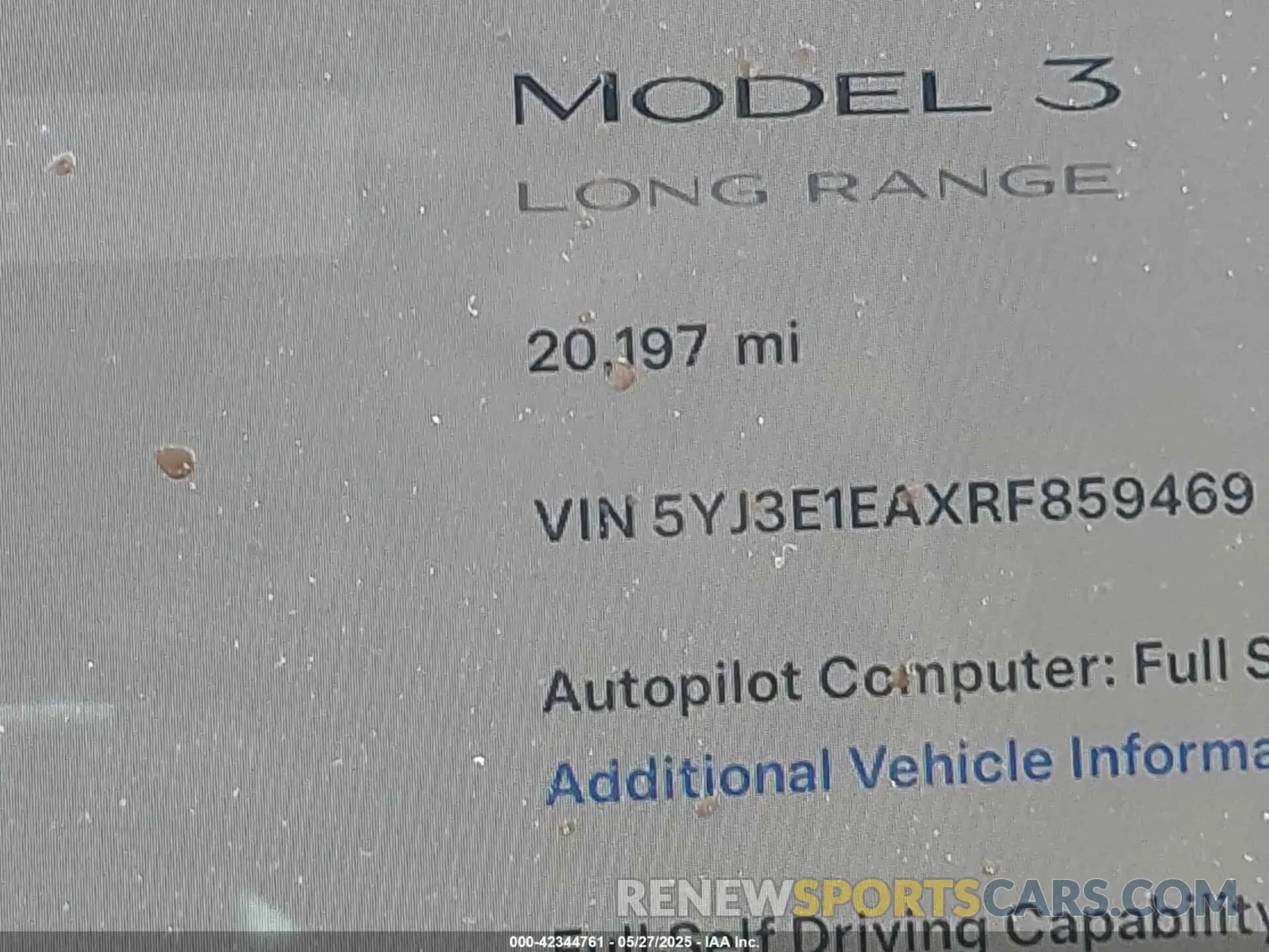 14 Photograph of a damaged car 5YJ3E1EAXRF859469 TESLA MODEL 3 2024