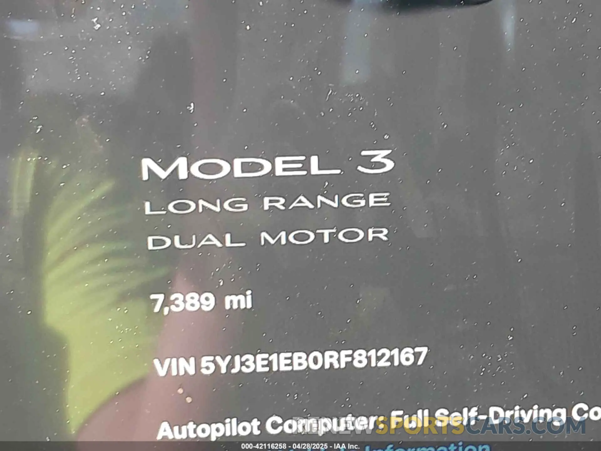 16 Photograph of a damaged car 5YJ3E1EB0RF812167 TESLA MODEL 3 2024