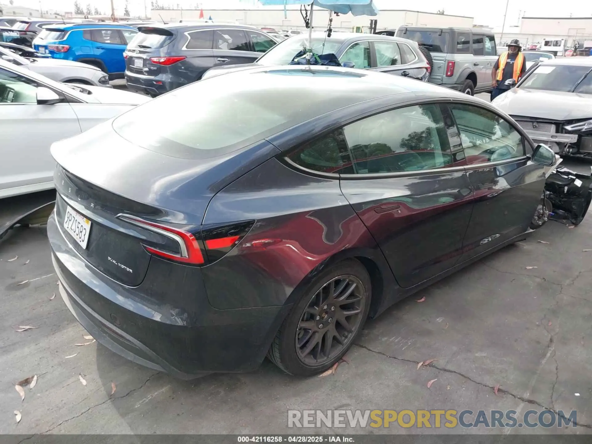 4 Photograph of a damaged car 5YJ3E1EB0RF812167 TESLA MODEL 3 2024