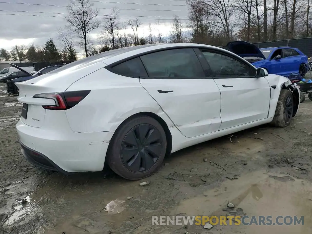 3 Photograph of a damaged car 5YJ3E1EB0RF822472 TESLA MODEL 3 2024