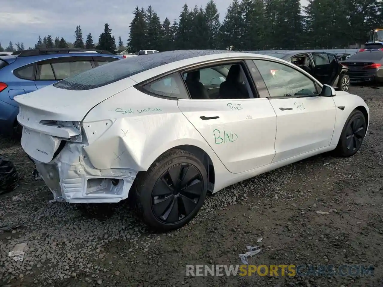 3 Photograph of a damaged car 5YJ3E1EB1RF770544 TESLA MODEL 3 2024