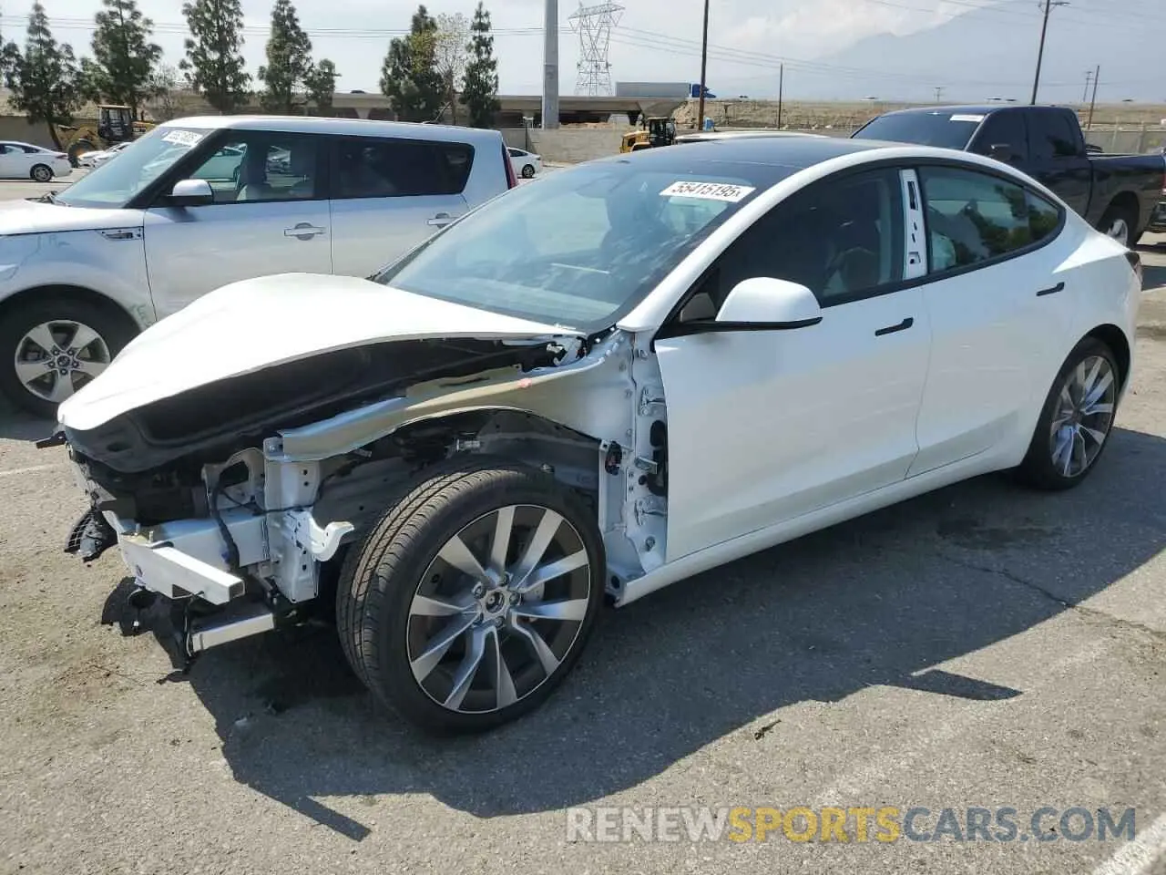 1 Photograph of a damaged car 5YJ3E1EB2RF732711 TESLA MODEL 3 2024
