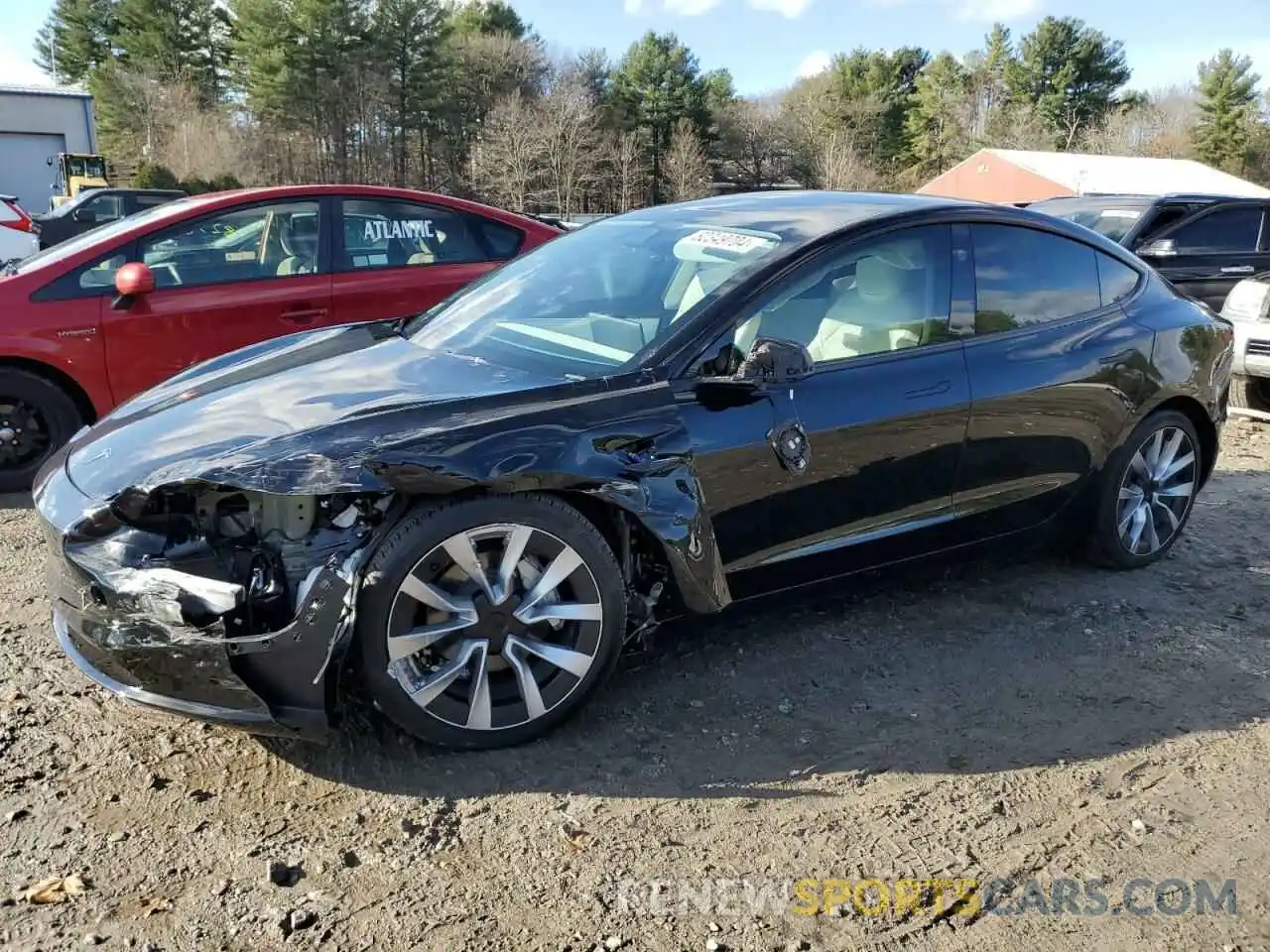 1 Photograph of a damaged car 5YJ3E1EB5RF815615 TESLA MODEL 3 2024