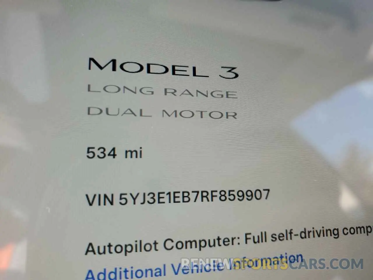 9 Photograph of a damaged car 5YJ3E1EB7RF859907 TESLA MODEL 3 2024