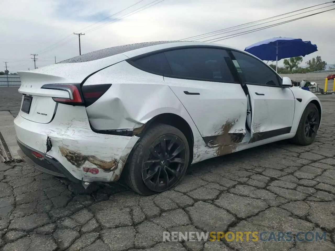 3 Photograph of a damaged car 5YJ3E1EB8RF729148 TESLA MODEL 3 2024