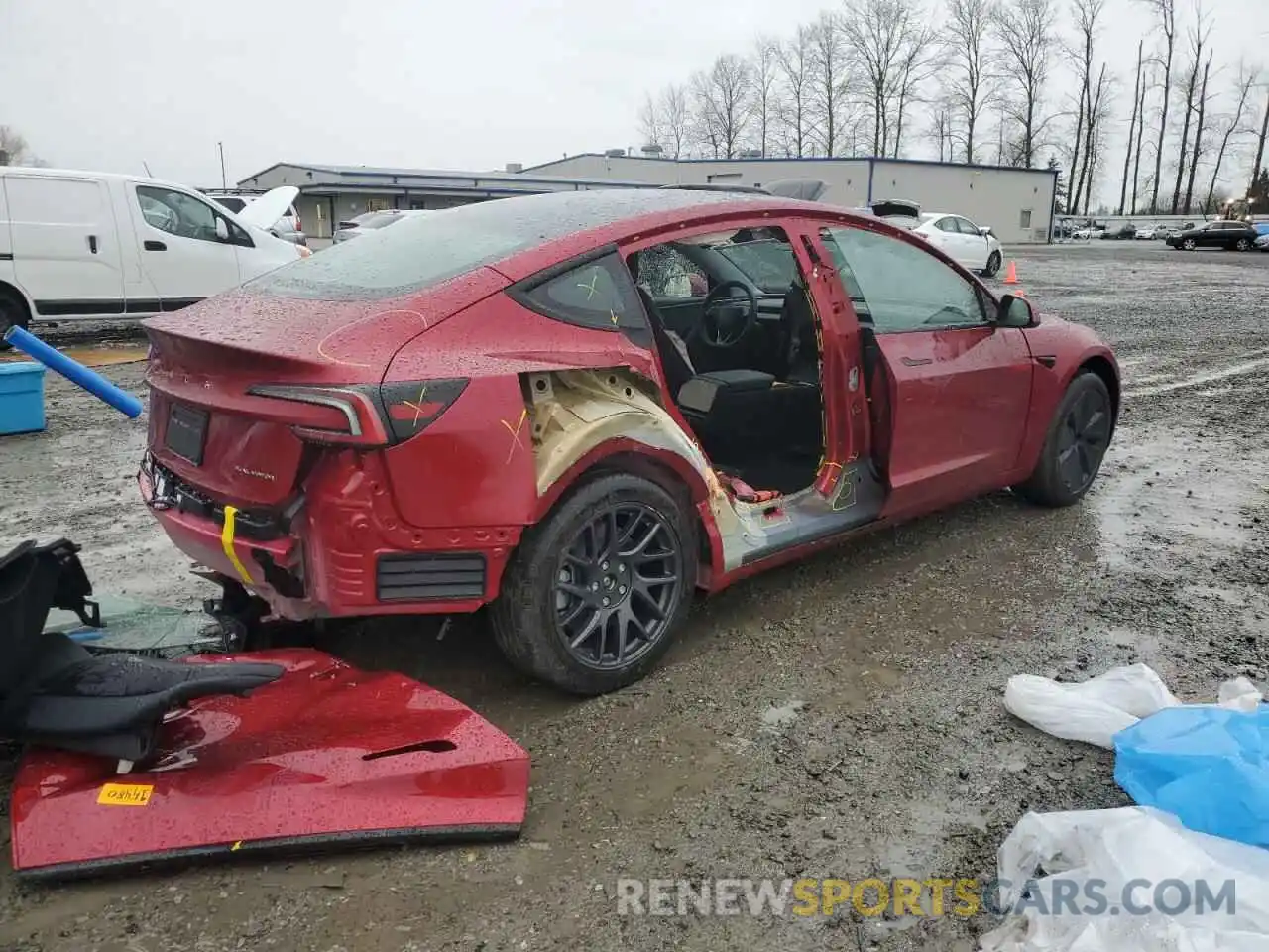 3 Photograph of a damaged car 5YJ3E1EB8RF843733 TESLA MODEL 3 2024