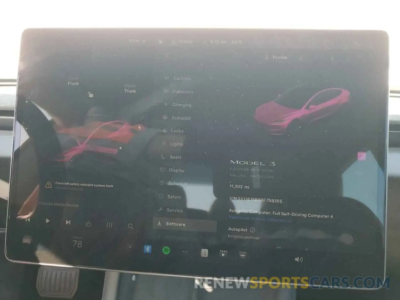 9 Photograph of a damaged car 5YJ3E1EB9RF759355 TESLA MODEL 3 2024