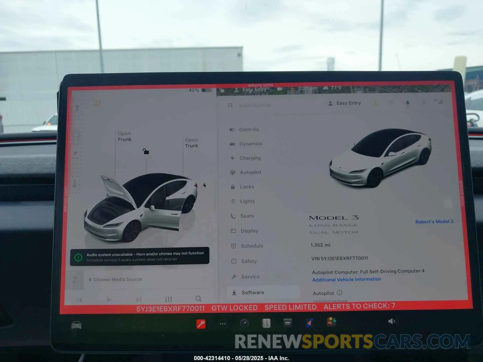 7 Photograph of a damaged car 5YJ3E1EBXRF770011 TESLA MODEL 3 2024