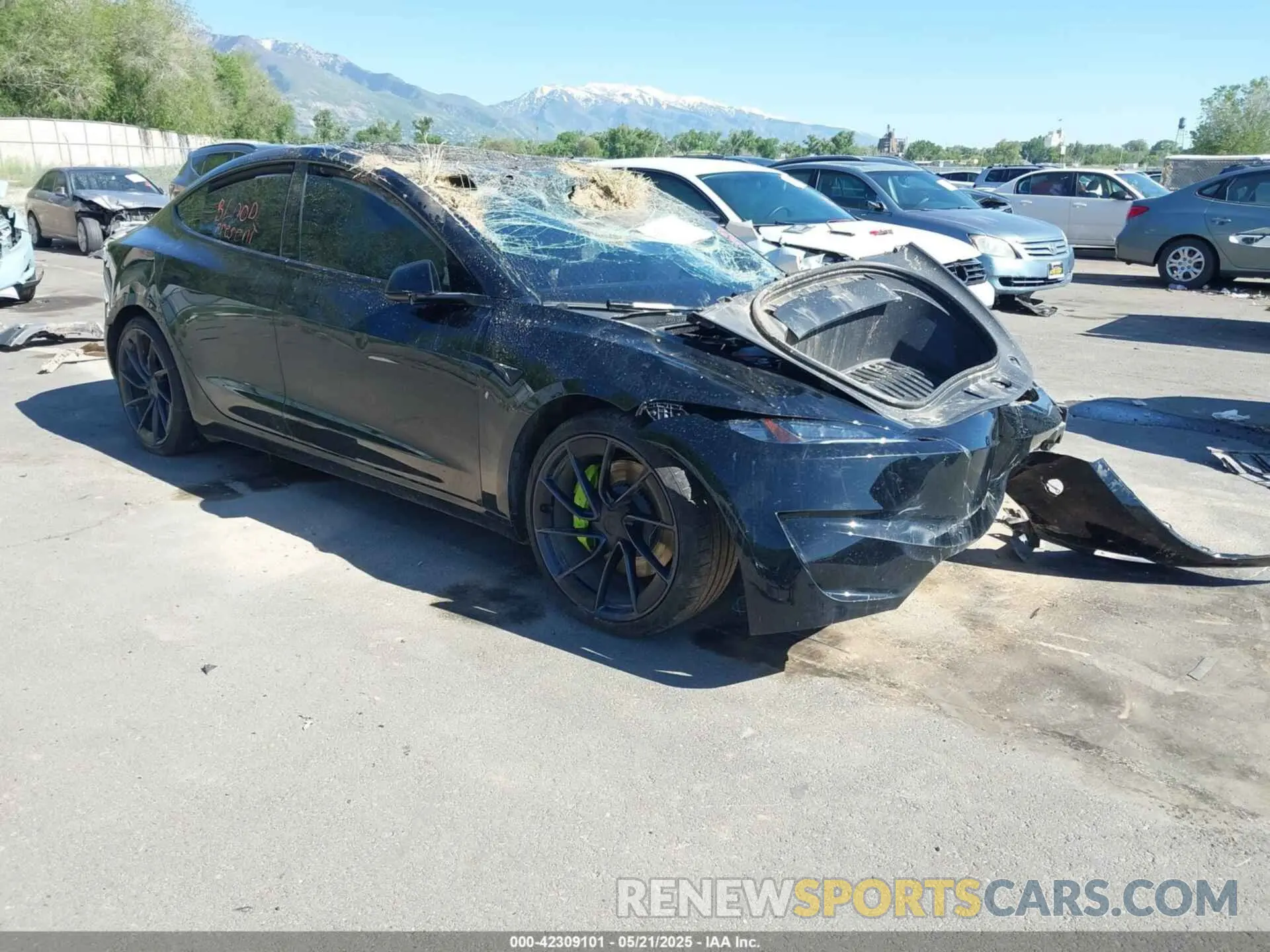 1 Photograph of a damaged car 5YJ3E1ET3RF789461 TESLA MODEL 3 2024