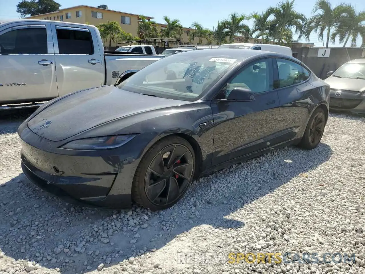 1 Photograph of a damaged car 5YJ3E1ET3RF836570 TESLA MODEL 3 2024