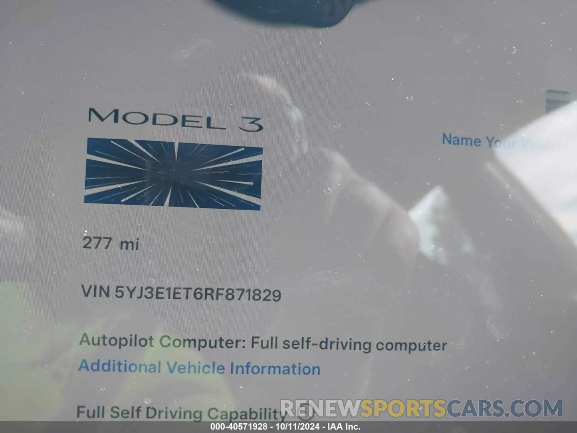 7 Photograph of a damaged car 5YJ3E1ET6RF871829 TESLA MODEL 3 2024