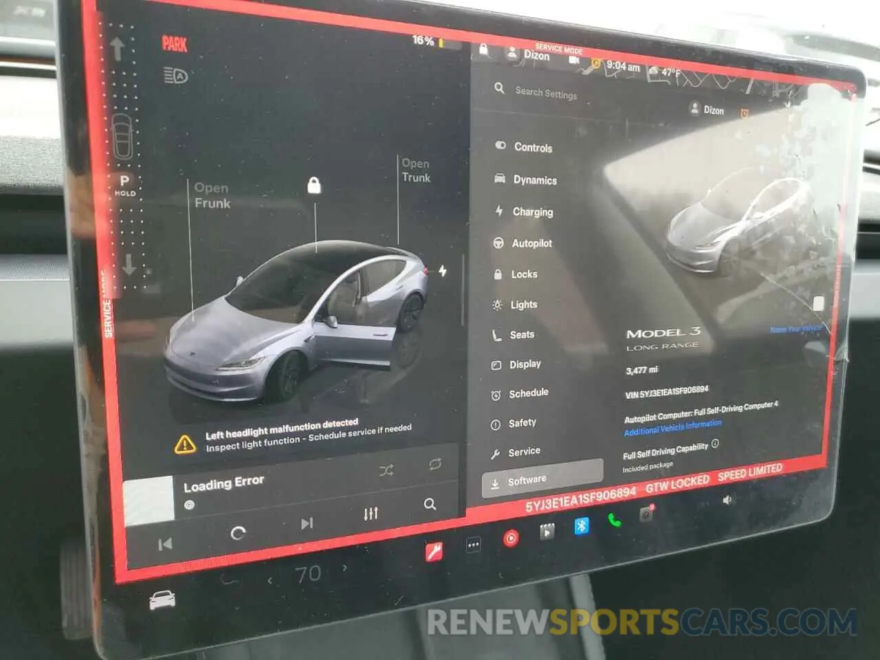 9 Photograph of a damaged car 5YJ3E1EA1SF906894 TESLA MODEL 3 2025