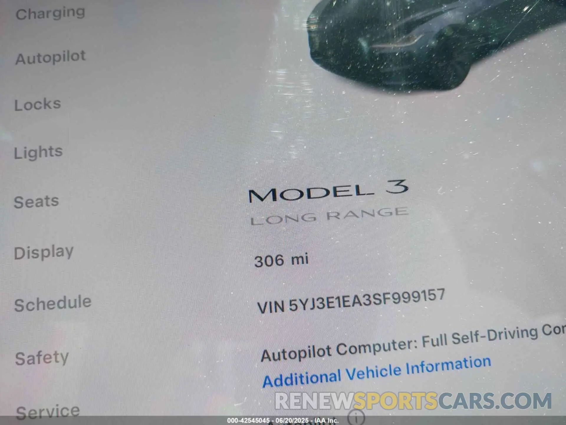 15 Photograph of a damaged car 5YJ3E1EA3SF999157 TESLA MODEL 3 2025