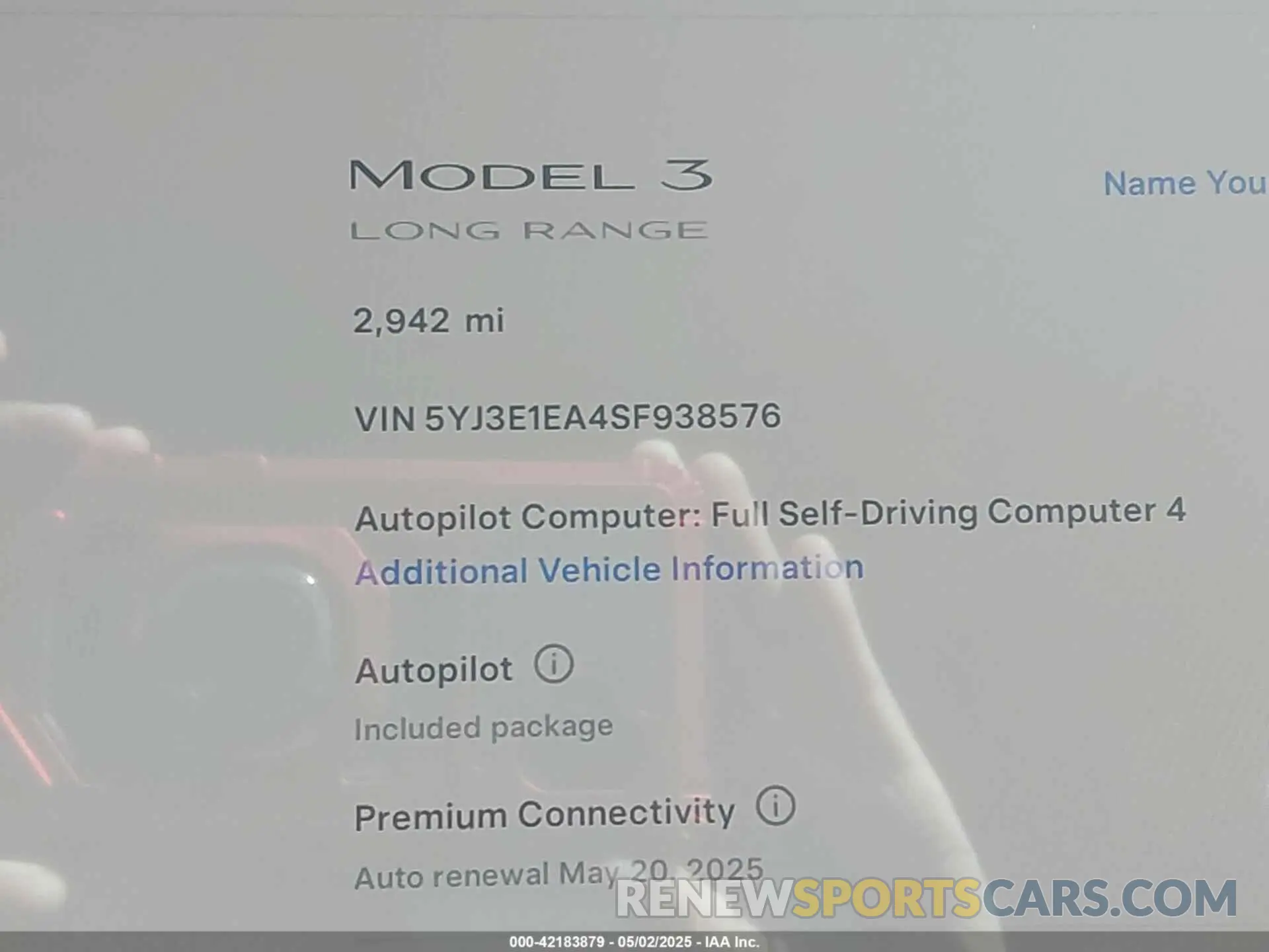 15 Photograph of a damaged car 5YJ3E1EA4SF938576 TESLA MODEL 3 2025