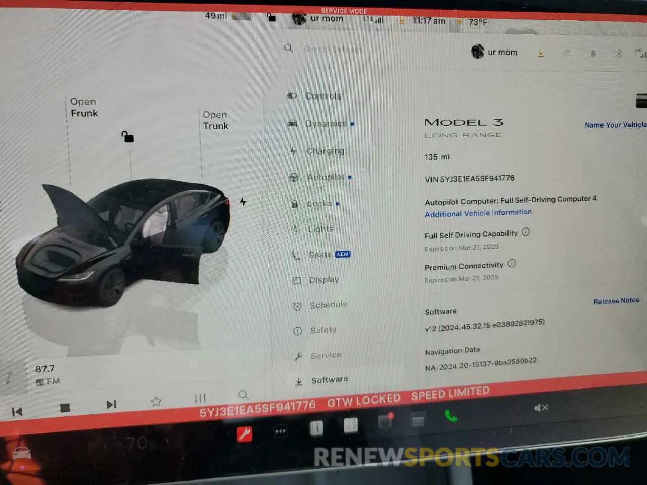 9 Photograph of a damaged car 5YJ3E1EA5SF941776 TESLA MODEL 3 2025