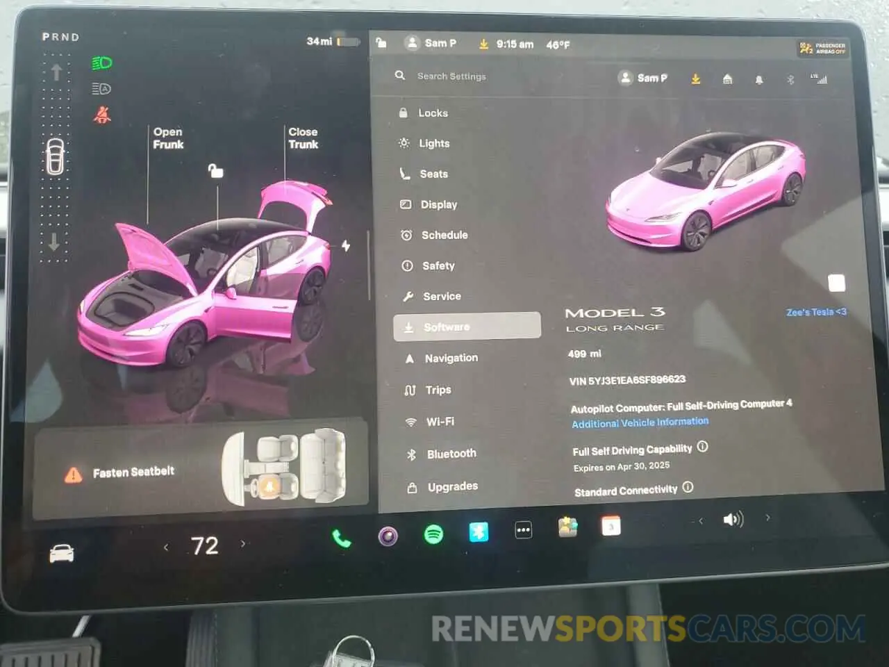 9 Photograph of a damaged car 5YJ3E1EA6SF896623 TESLA MODEL 3 2025