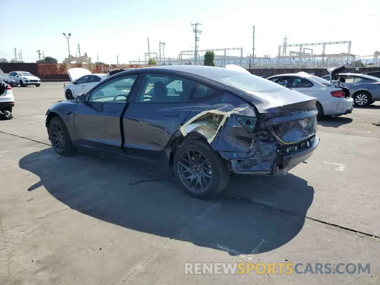 2 Photograph of a damaged car 5YJ3E1EA6SF908074 TESLA MODEL 3 2025