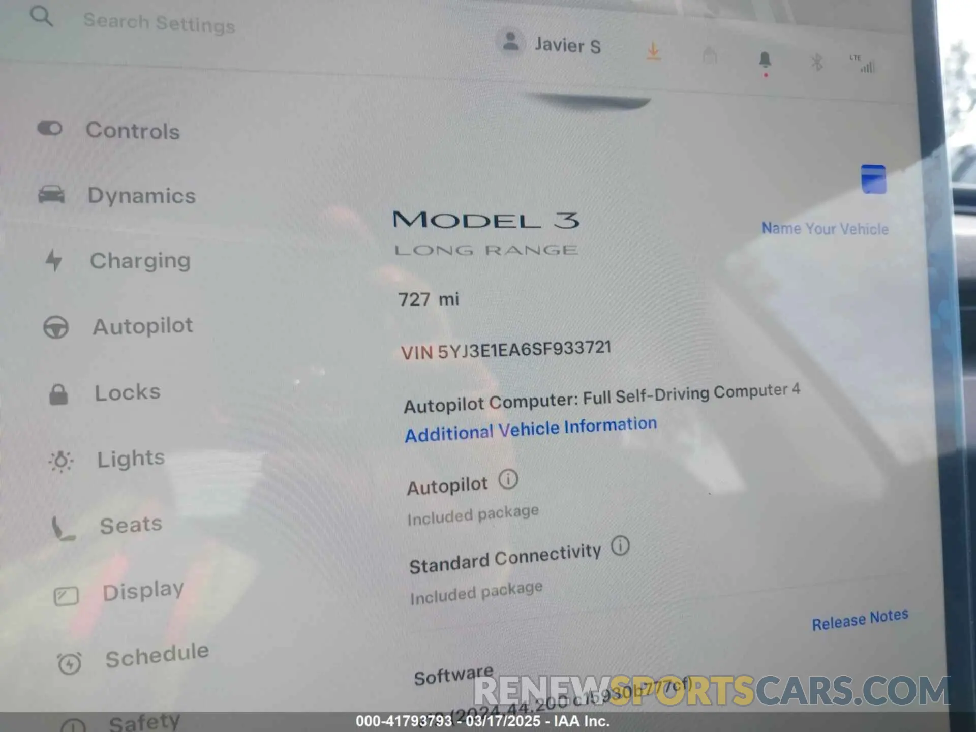 7 Photograph of a damaged car 5YJ3E1EA6SF933721 TESLA MODEL 3 2025
