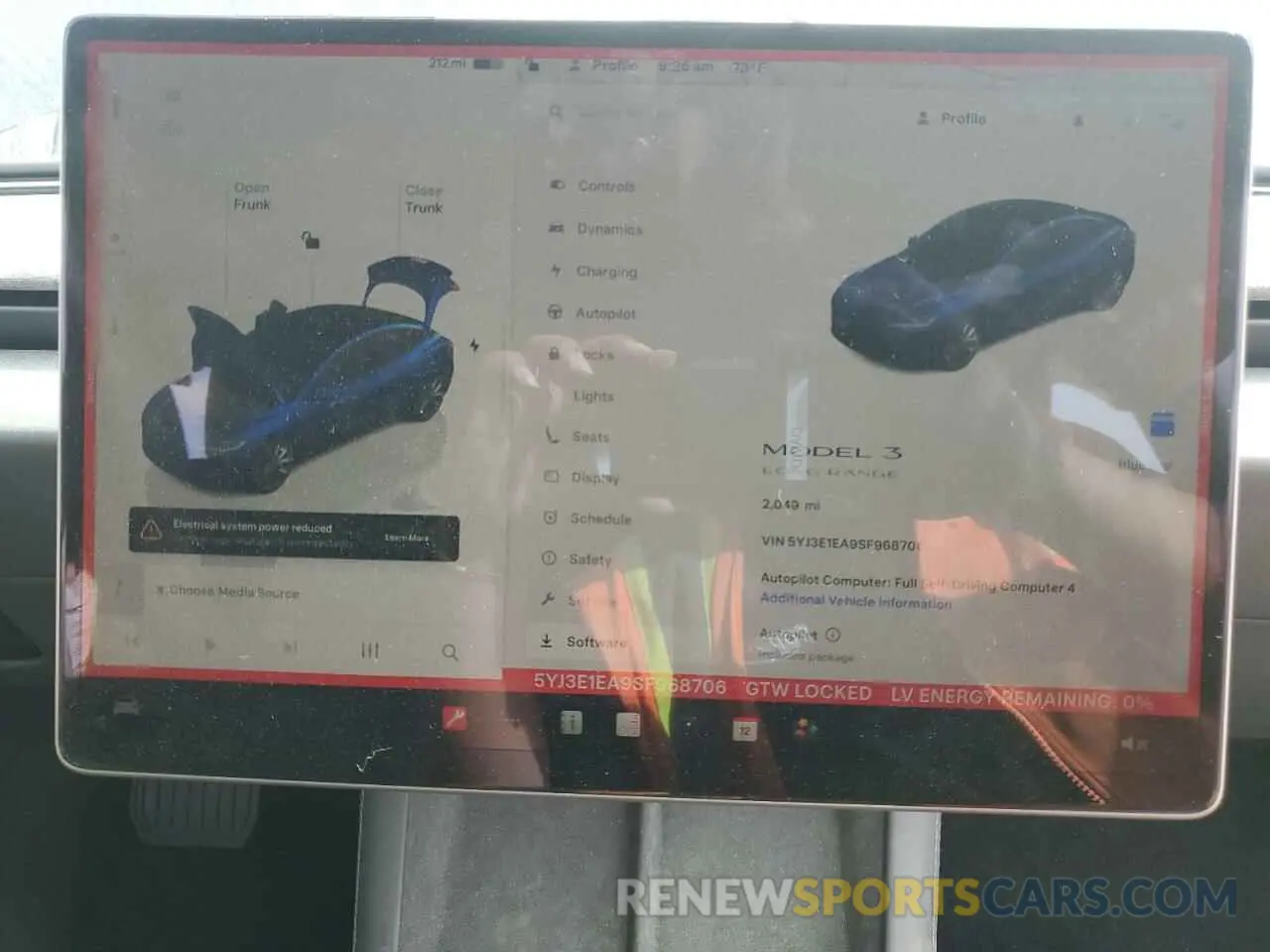 9 Photograph of a damaged car 5YJ3E1EA9SF968706 TESLA MODEL 3 2025