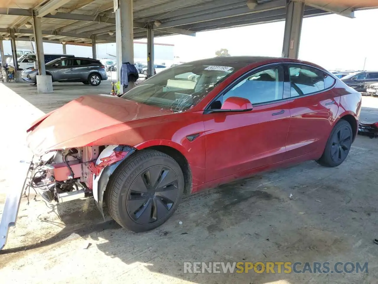 1 Photograph of a damaged car 5YJ3E1EAXSF907591 TESLA MODEL 3 2025
