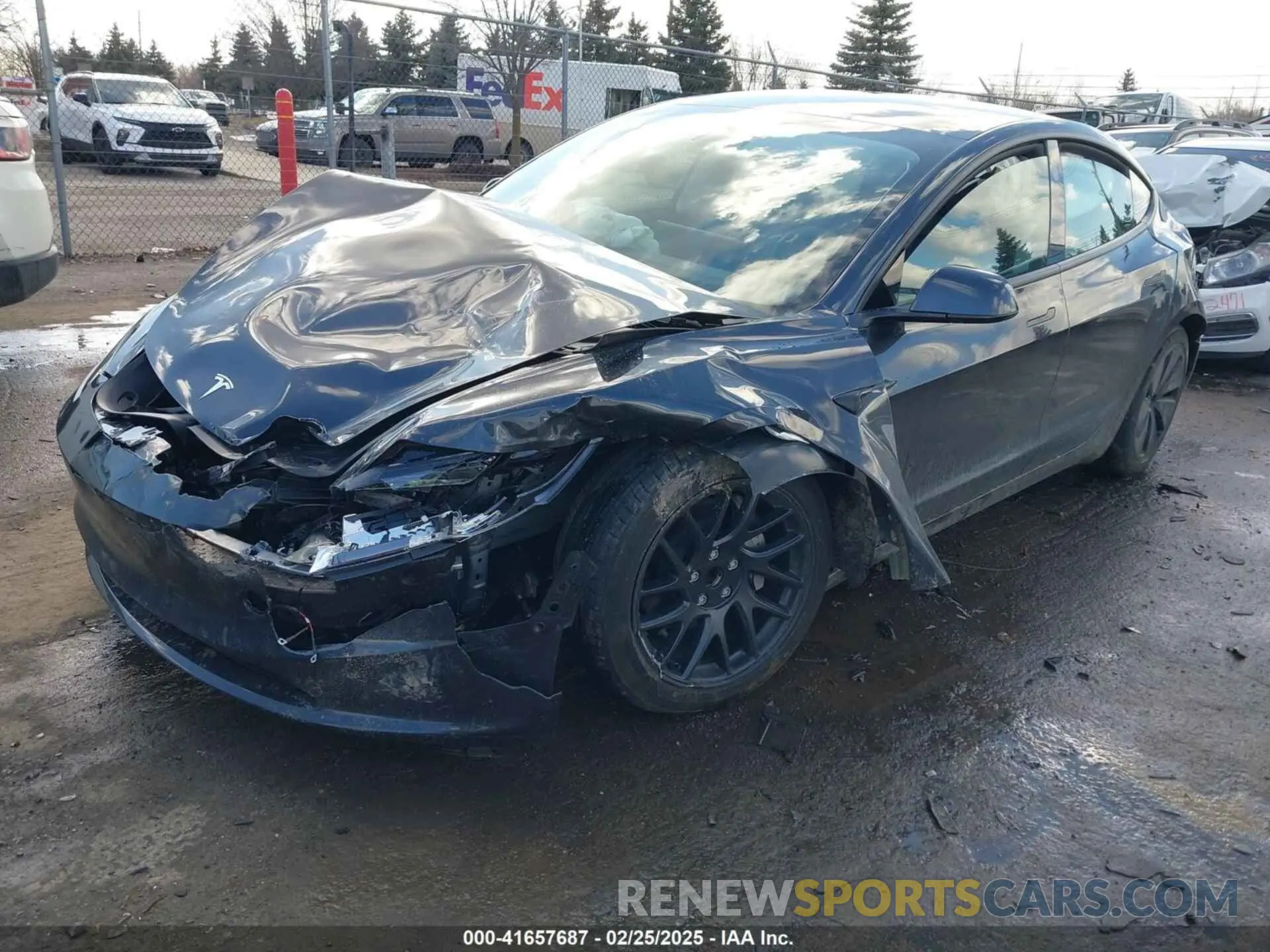 2 Photograph of a damaged car 5YJ3E1EAXSF932832 TESLA MODEL 3 2025