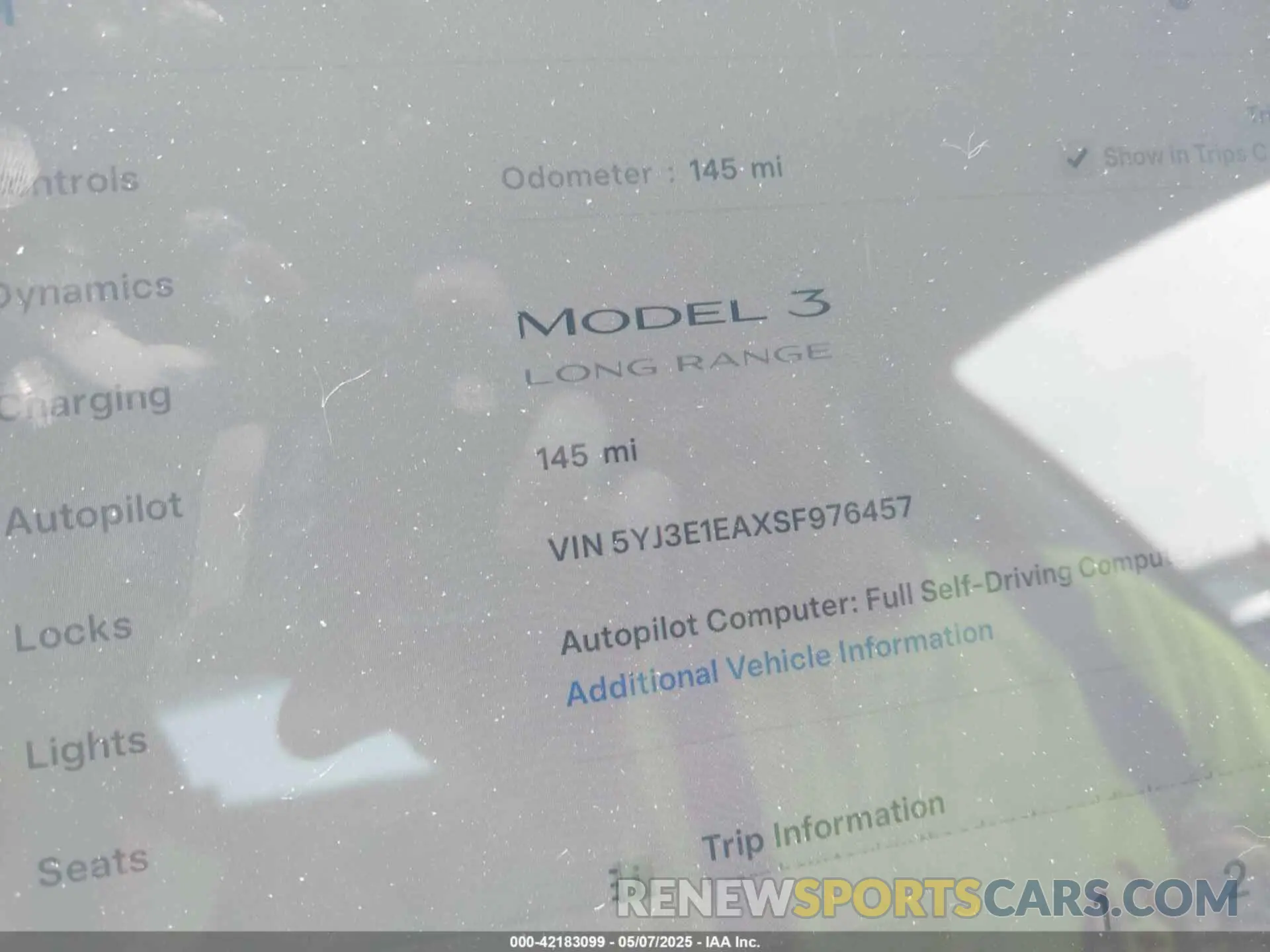 7 Photograph of a damaged car 5YJ3E1EAXSF976457 TESLA MODEL 3 2025