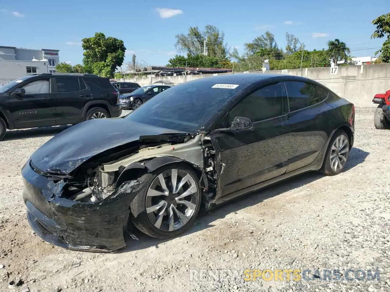 1 Photograph of a damaged car 5YJ3E1EAXSF978189 TESLA MODEL 3 2025